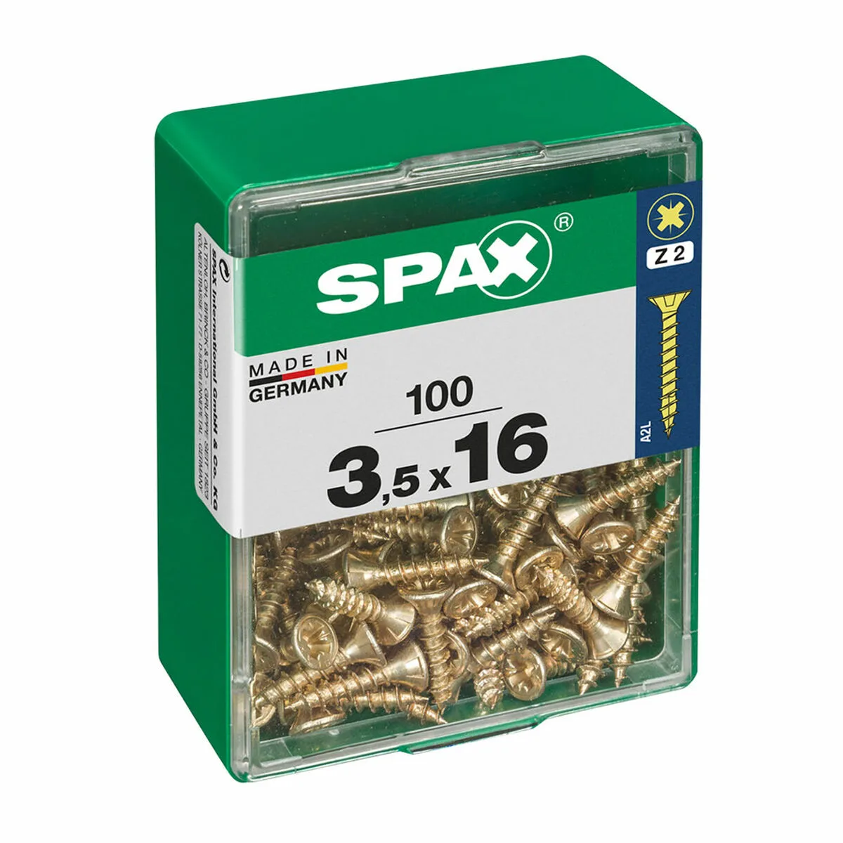 SPAX medienos varžtai, 3,5 × 16 mm, PZ2, 100 vnt.
